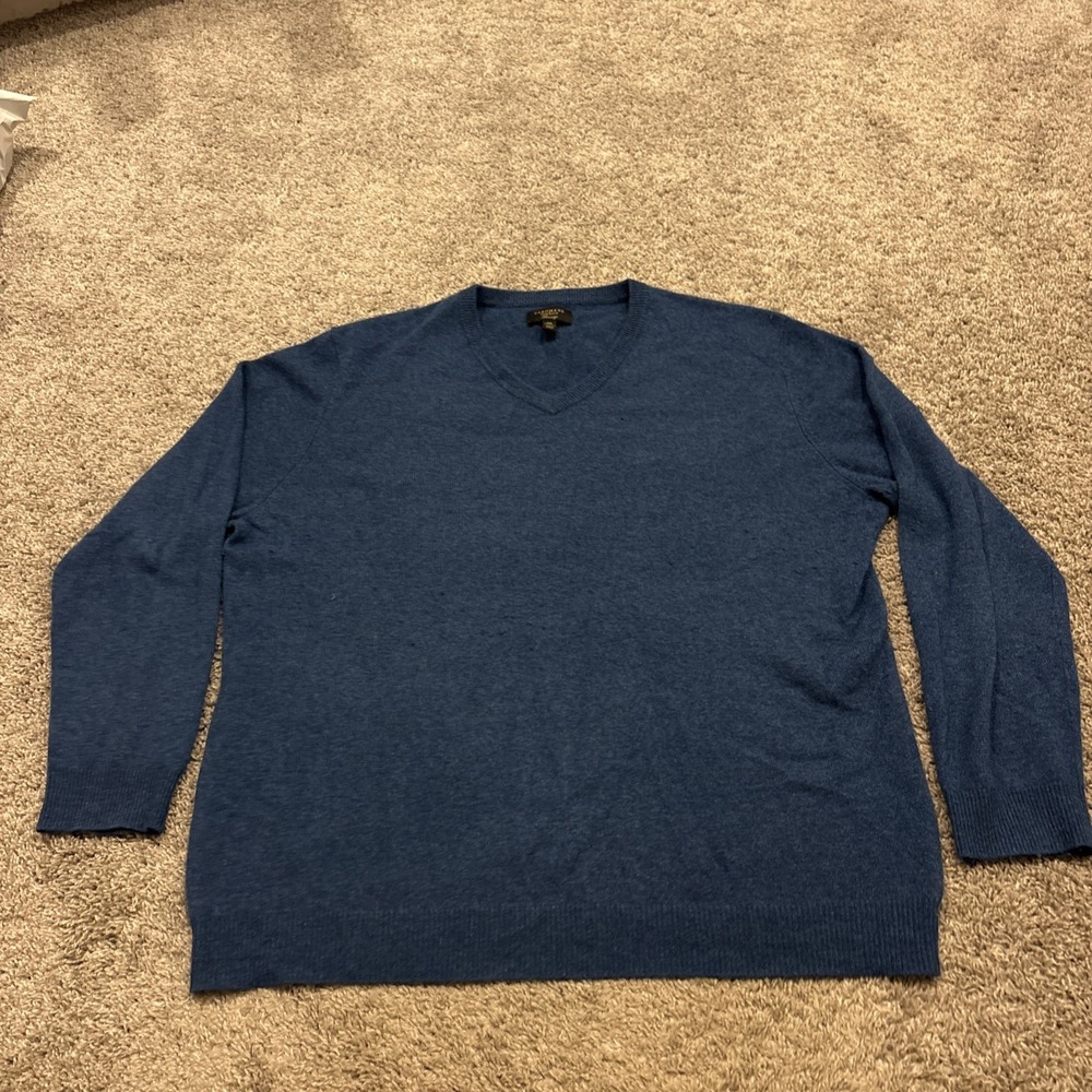 Charter Club Luxury Cashmere V Neck Sweater Men's Size XXL Super Soft *Read*